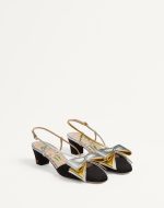 BOWOW SLINGBACK PUMPS IN MOIRÈ FABRIC 45MM